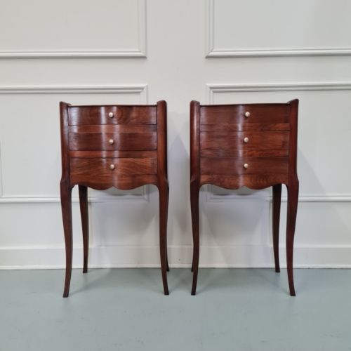 French Serpentine Bedside Tables C1930