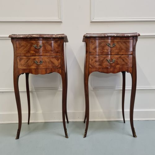 fig 1. Pair of French Kingwood Bedside Cabinets C1930