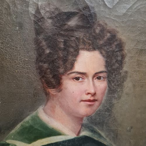 Charming Antique Oil Painting of Woman C1850