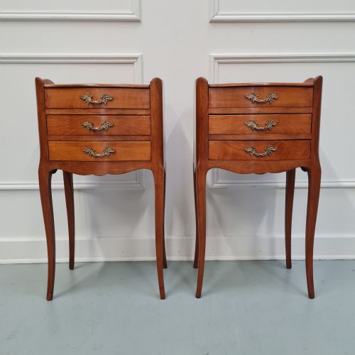 Pair of French Cherrywood Bedside Tables C1930