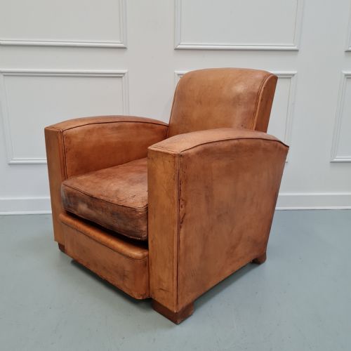French Leather Clubchair C1930