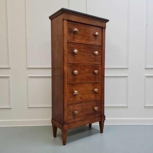 Antique French Mahogany Narrow Chest C1910
