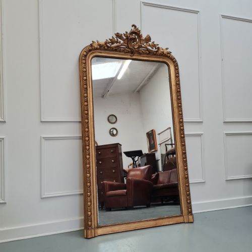 Large Antique French Gilded Mirror C1870