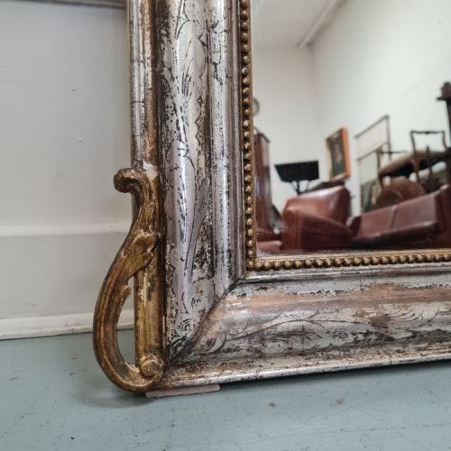 fig 1. Antique French Silver Cherub Mirror c1880