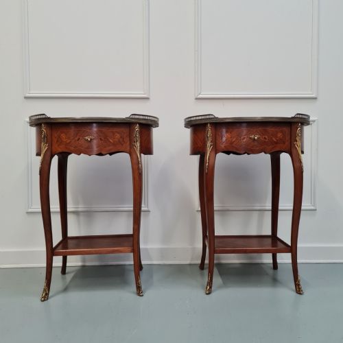 Fabulous Large Pair of French Bedside Tablesc1920