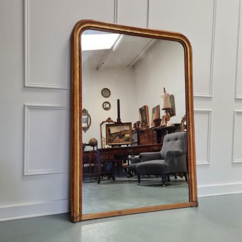 Large Overmantle Antique Gilded Mirror C1880