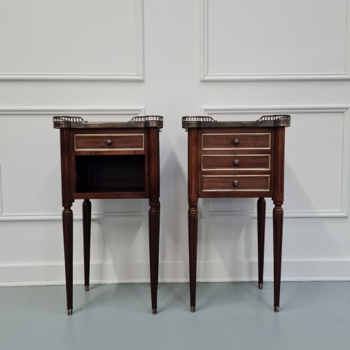 Pair of French Mahogany Bedside Tables C1930