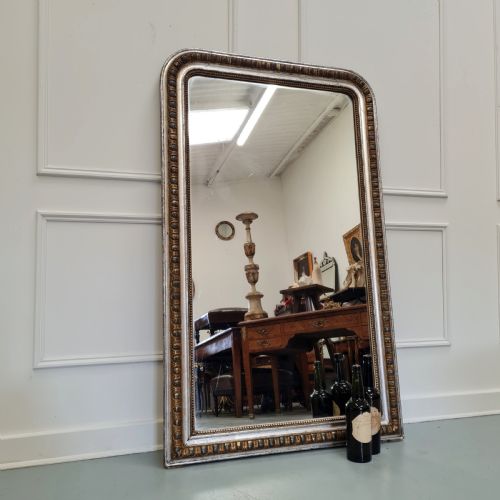 LARGE ANTIQUE FRENCH SILVER MIRROR C1880 - ADDITIONAL PHOTO 6
