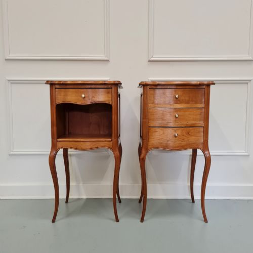 Pair of French Cherrywood Bedside Tables C1920