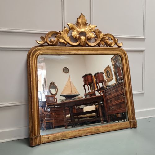 Antique English Overmantle Mirror C1850
