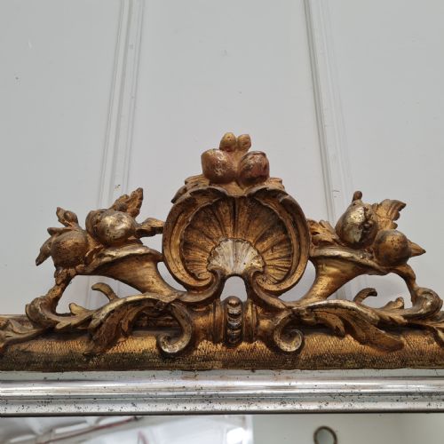 ANTIQUE FRENCH SILVER GILDED MIRROR C1870 - ADDITIONAL PHOTO 2