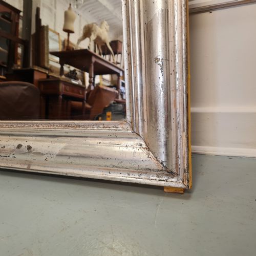 ANTIQUE FRENCH SILVER GILDED MIRROR C1870 - ADDITIONAL PHOTO 3