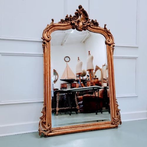 Antique French Gilded Rococo Mirror C1890