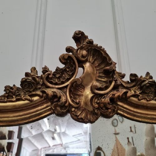 ANTIQUE FRENCH GILDED MIRROR C1890 - ADDITIONAL PHOTO 2