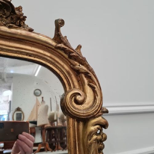 ANTIQUE FRENCH GILDED MIRROR C1890 - ADDITIONAL PHOTO 3