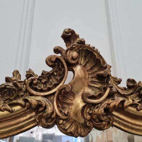 ANTIQUE FRENCH GILDED MIRROR C1890 - ADDITIONAL PHOTO 4