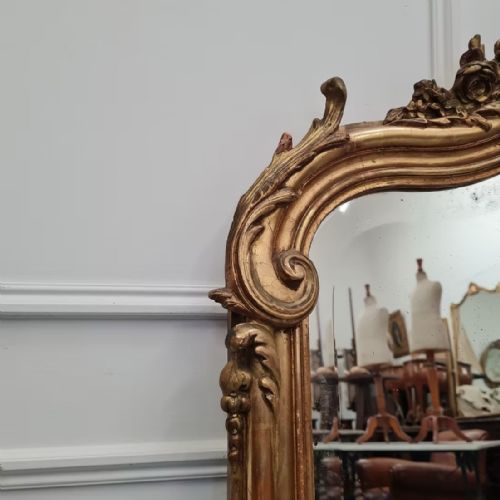 ANTIQUE FRENCH GILDED MIRROR C1890 - ADDITIONAL PHOTO 5