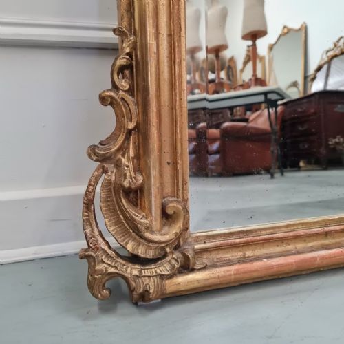 ANTIQUE FRENCH GILDED MIRROR C1890 - ADDITIONAL PHOTO 6