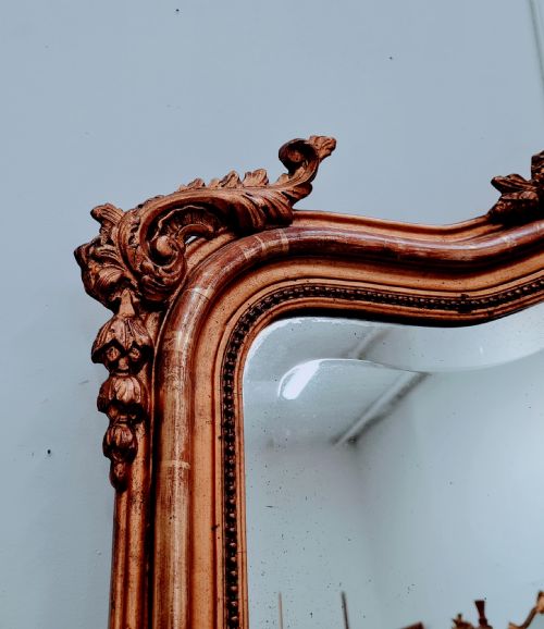 ANTIQUE FRENCH GILDED MIRROR C1890 - ADDITIONAL PHOTO 9