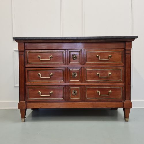 ANTIQUE FRENCH EMPIRE MAHOGANY COMMODE C1820