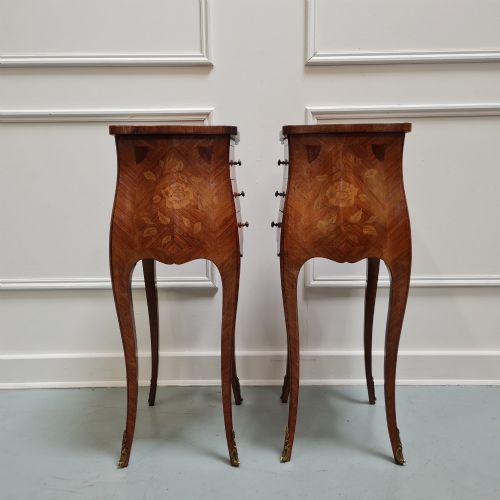 QUALITY FRENCH KINGWOOD BEDSIDE TABLES C1930 - ADDITIONAL PHOTO 3