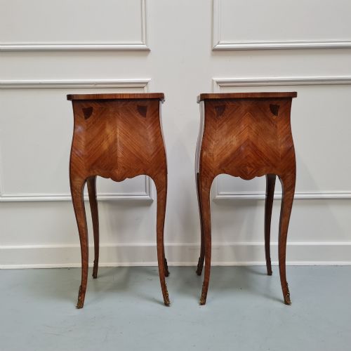 QUALITY FRENCH KINGWOOD BEDSIDE TABLES C1930 - ADDITIONAL PHOTO 5