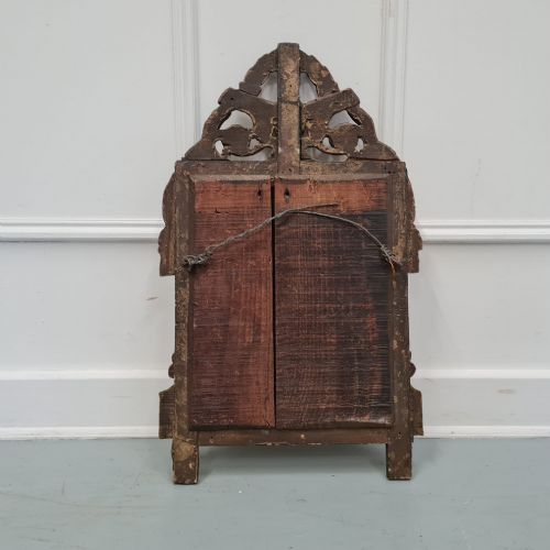 SMALL ANTIQUE FRENCH MARRIAGE MIRROR C1800 - ADDITIONAL PHOTO 3