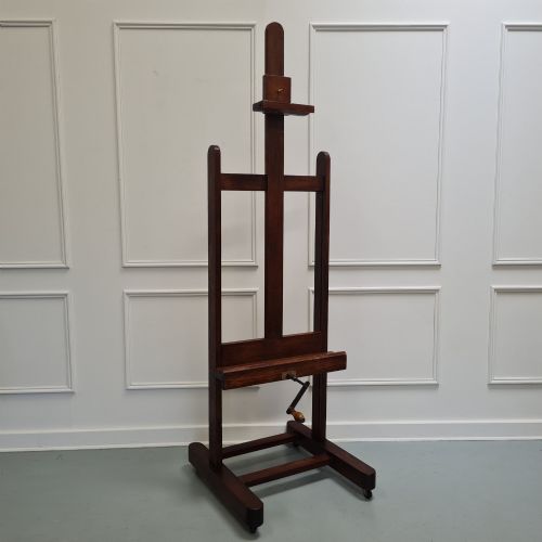 ANTIQUE FRENCH OAK WINDER EASEL C1930 - ADDITIONAL PHOTO 9