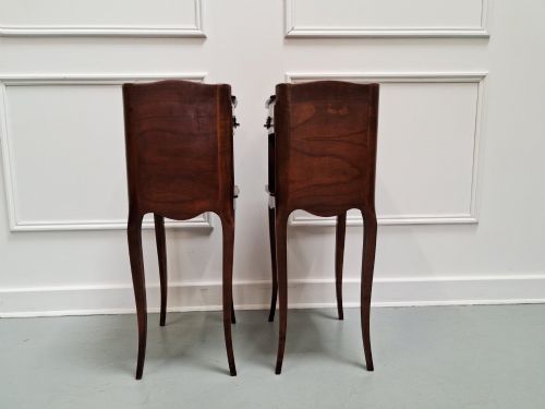 LOVELY FRENCH CHERRY BEDSIDE TABLES C1930 - ADDITIONAL PHOTO 1