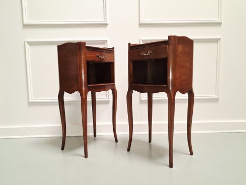 LOVELY FRENCH CHERRY BEDSIDE TABLES C1930 - ADDITIONAL PHOTO 7