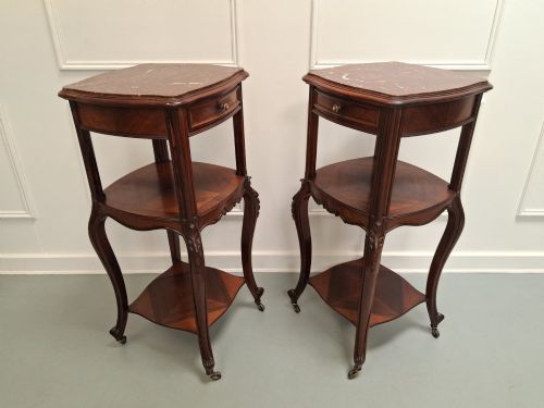 PAIR OF TALL END TABLES OR BEDSIDES C1890 - ADDITIONAL PHOTO 5