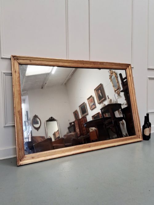 LARGE ANTIQUE GILDED BISTRO MIRROR C1830