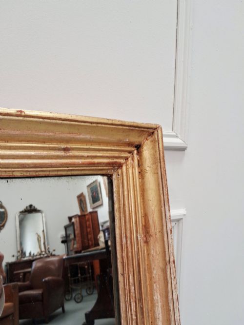 LARGE ANTIQUE GILDED BISTRO MIRROR C1830 - ADDITIONAL PHOTO 2