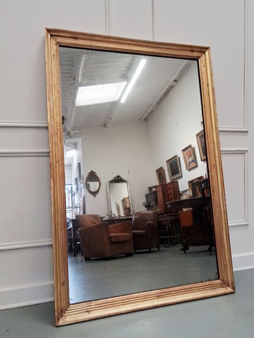 LARGE ANTIQUE GILDED BISTRO MIRROR C1830 - ADDITIONAL PHOTO 3