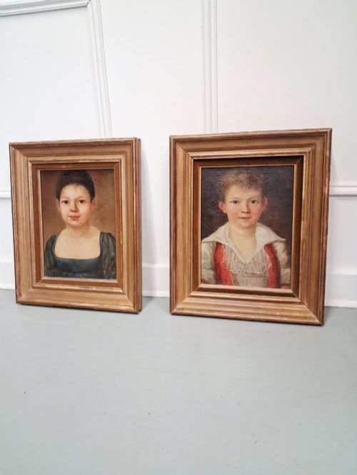 Beautiful Pair of Child Portraits C1870