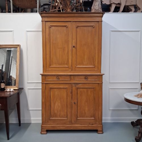 Beautiful French Painted Housekeepers Cupboard C1850