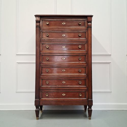 Antique French Mahogany Semainier C1900