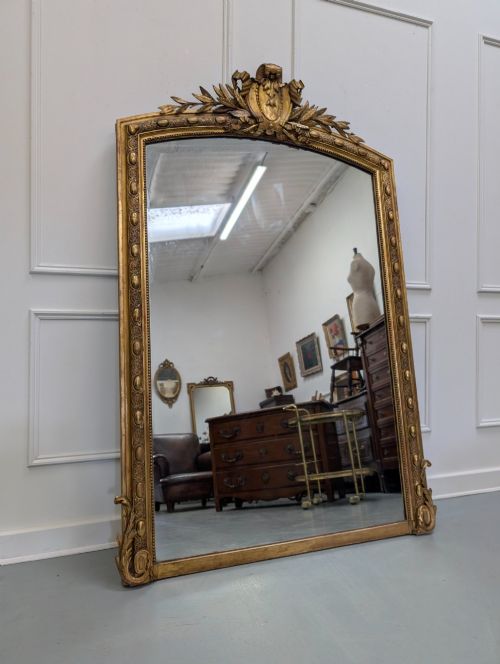 Large French Antique Gilded Mirror C1870
