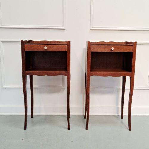 Smart French Oak Bedside Tables c1930