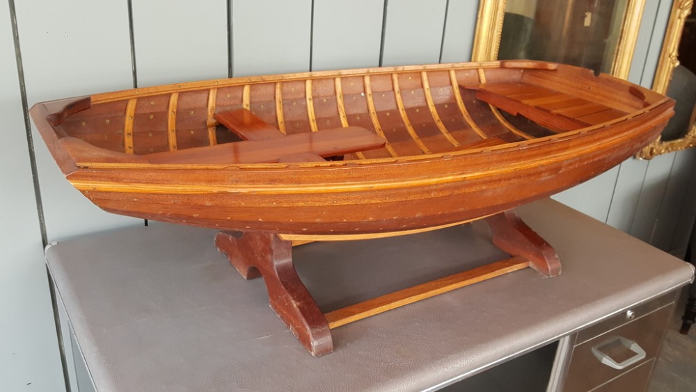 Large Mahogany Model of Dinghy Boat C1920