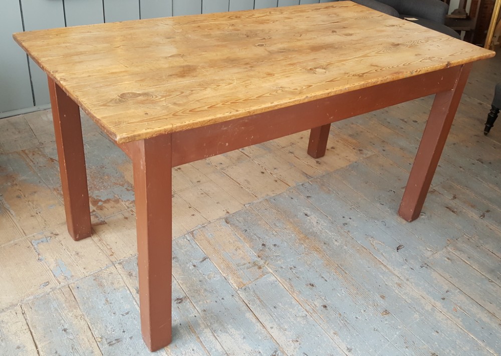 French Farmhouse Pitch Pine Table C1900