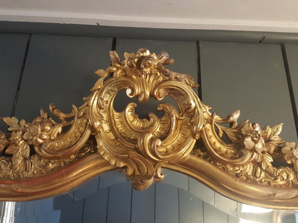 Elaborate Antique French Gilded Mirror C1880 View II