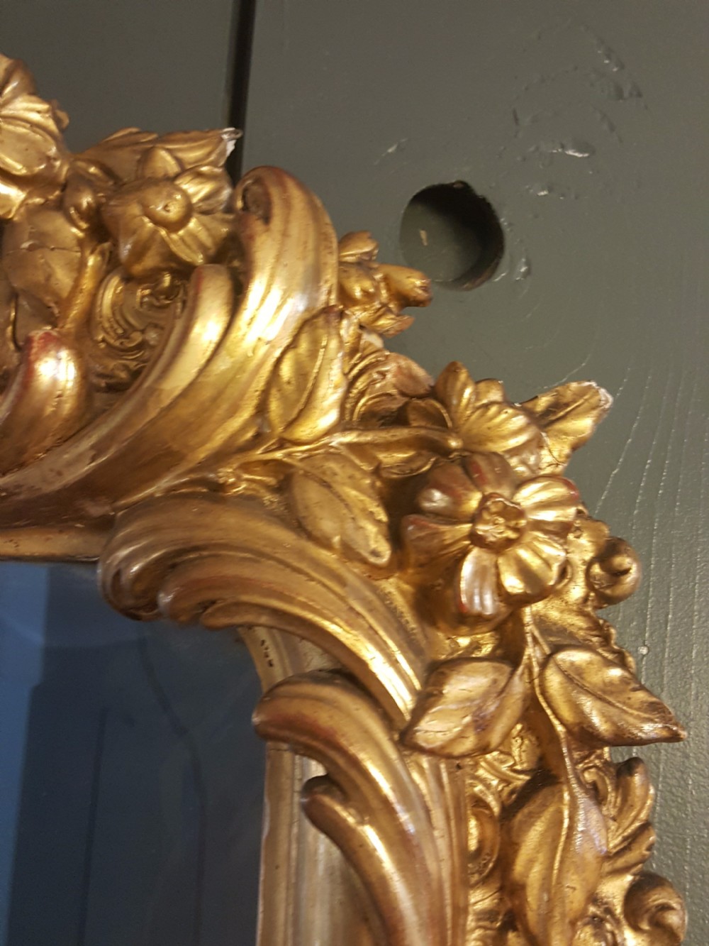 Elaborate Antique French Gilded Mirror C1880 View III