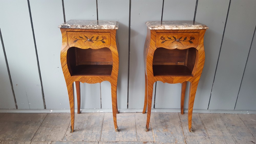 French Antique Bedside Cabinets C1920 View III