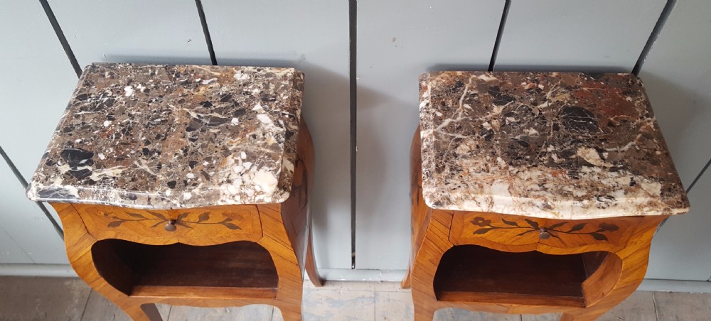 French Antique Bedside Cabinets C1920 View IV