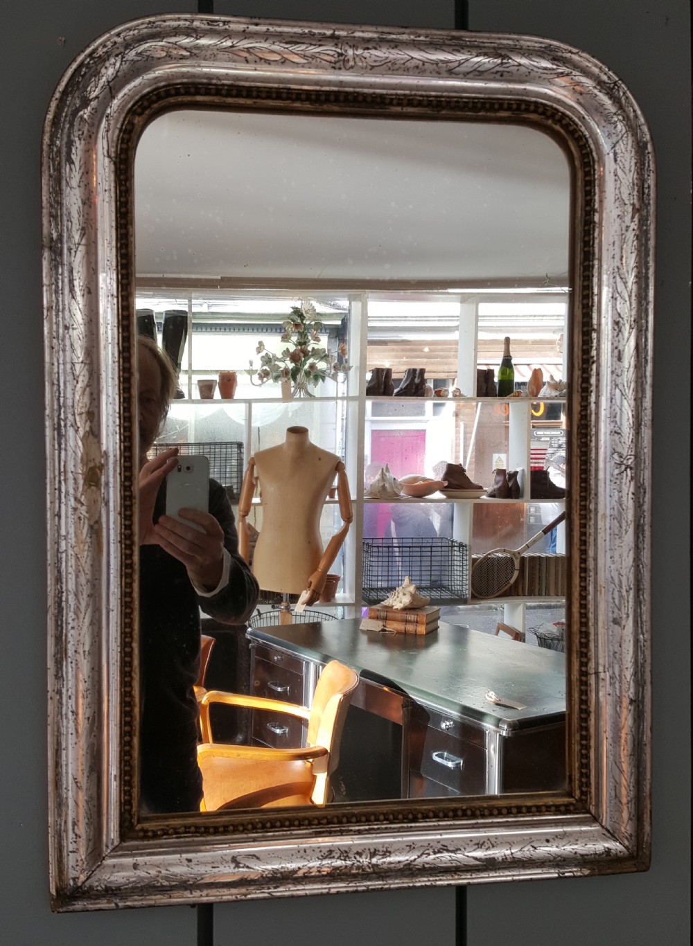Antique French Silver Mirror C1880