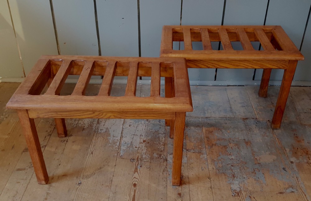 Pair of Oak Luggage Racks C1910