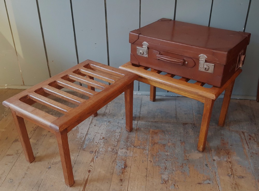 Pair of Oak Luggage Racks C1910 View II
