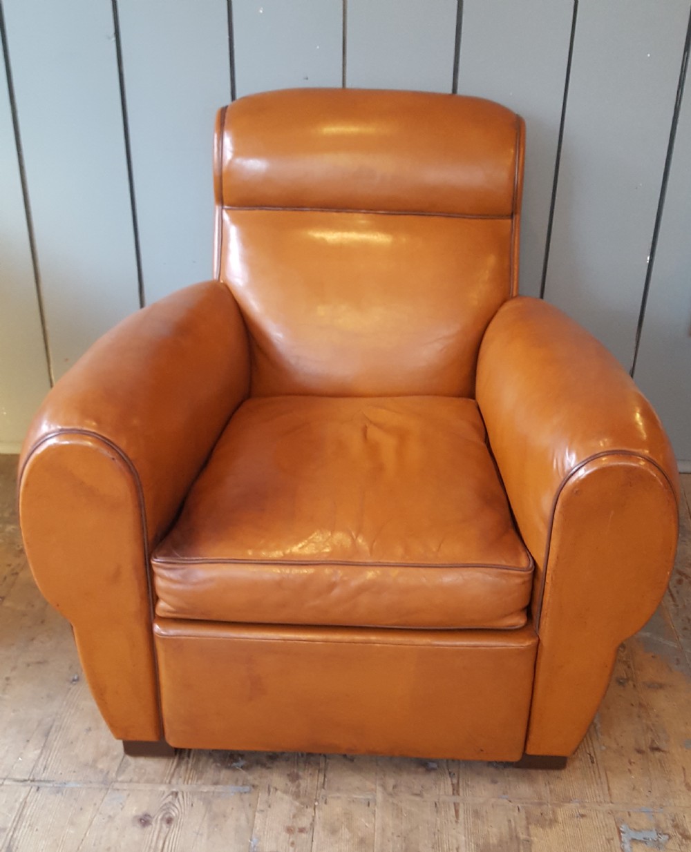 Antique French Leather Armchair