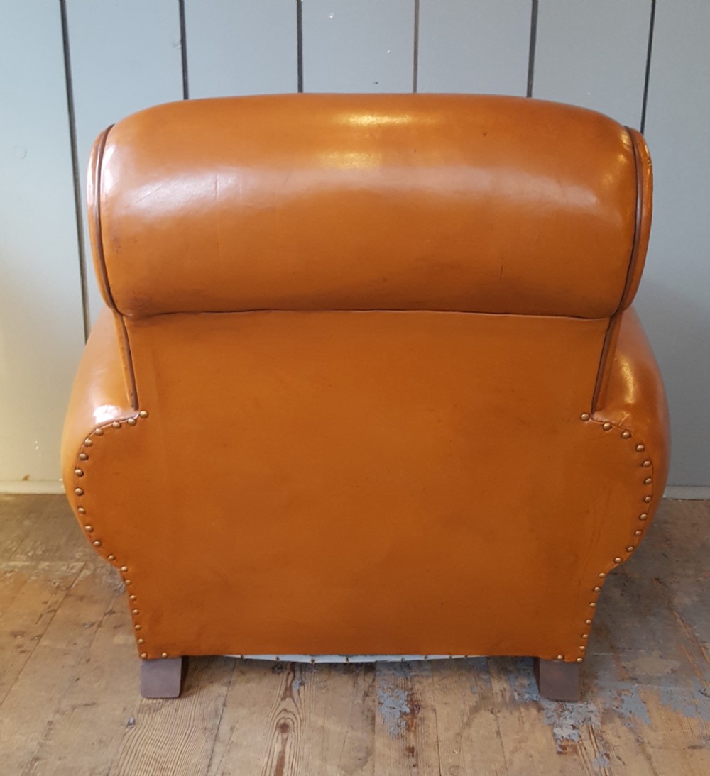 Antique French Leather Armchair View III